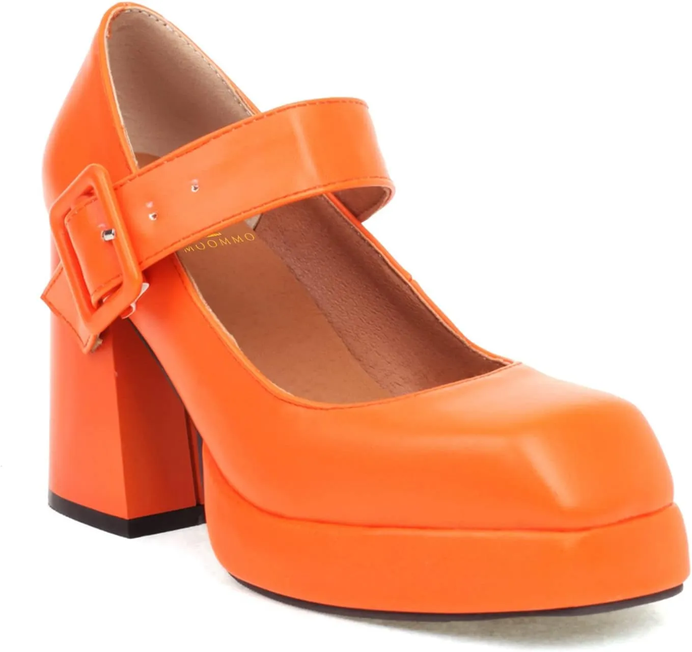 MOOMMO Women Classic Platform Mary Jane Heels Square Toe Chunky High Heel Mary Jane Shoes Ankle Strap Dress Lolita Pumps 4 Inch Block Heel Buckle Strap Sandals Party Casual Wedding Shoes 4-15 M US