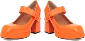 MOOMMO Women Classic Platform Mary Jane Heels Square Toe Chunky High Heel Mary Jane Shoes Ankle Strap Dress Lolita Pumps 4 Inch Block Heel Buckle Strap Sandals Party Casual Wedding Shoes 4-15 M US