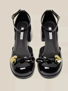 MQTIME  -  Bow-knot Vintage Sweet Mary Janes Shoes Women Korean Style Fashion Pumps Shoes Female Heart-shape Causaln Designer Shoes 2024