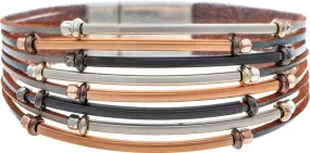 Multimetal Bars Magnetic Bracelet
