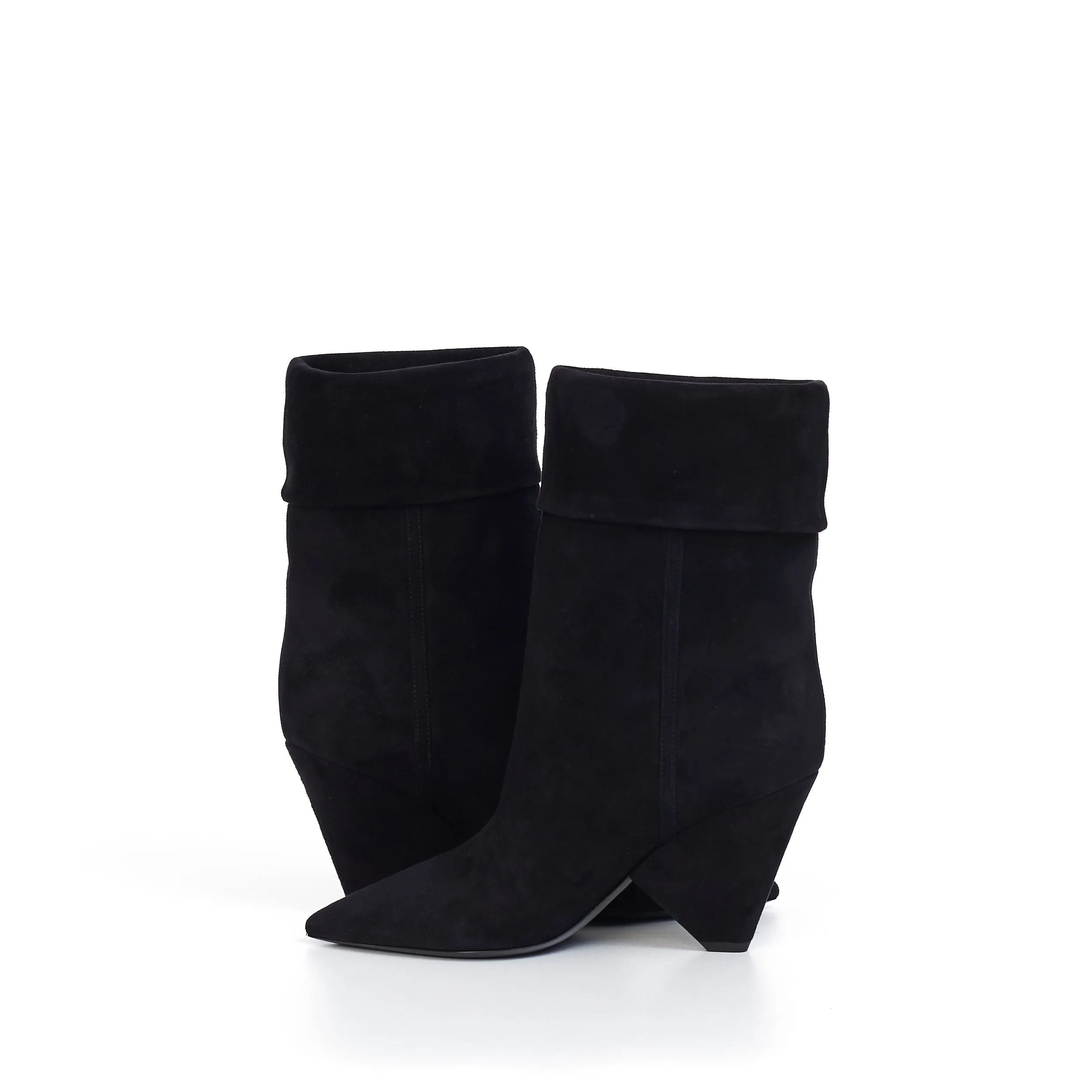 Niki Ankle Booties In Black Suede