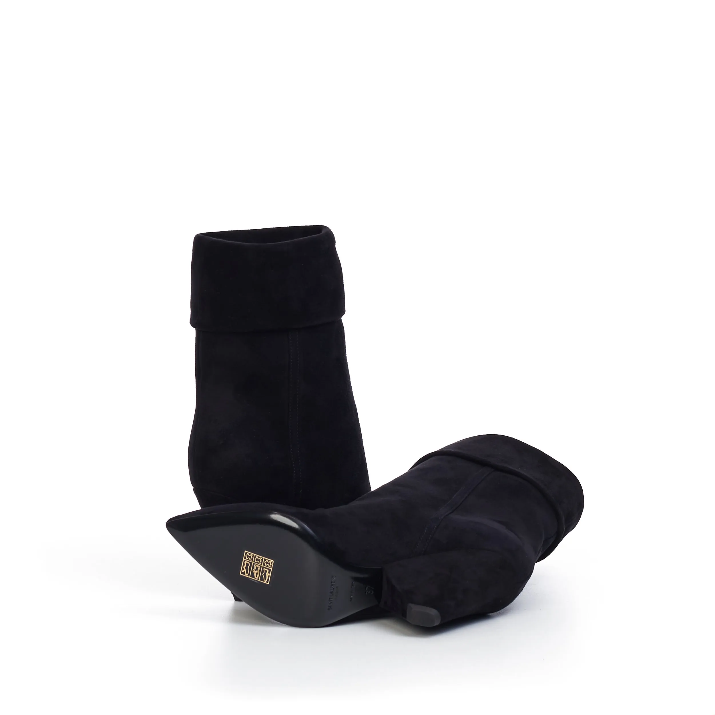 Niki Ankle Booties In Black Suede