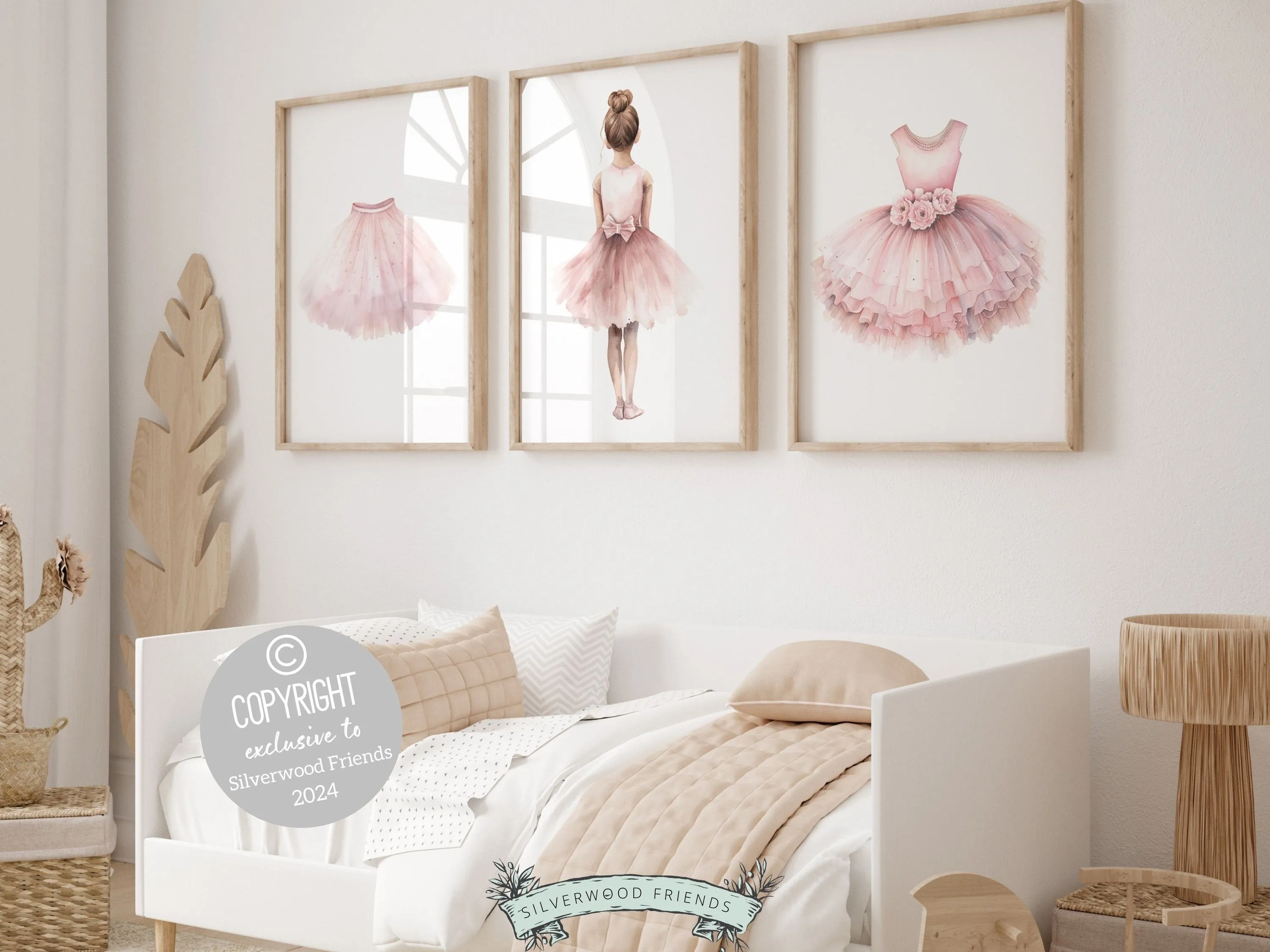 Pink Ballerina Nursery Wall Art