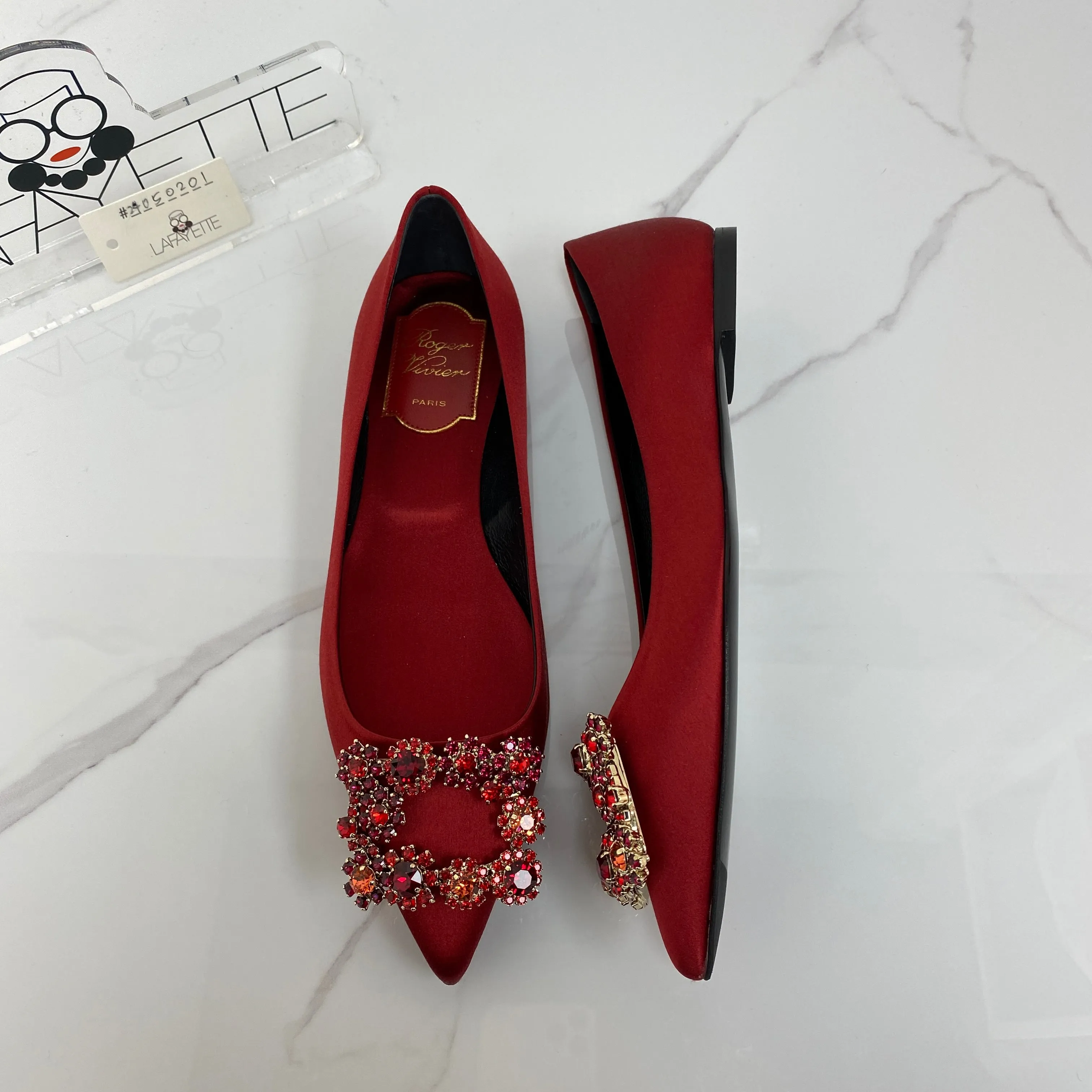 Roger Vivier Satin Flower Strass