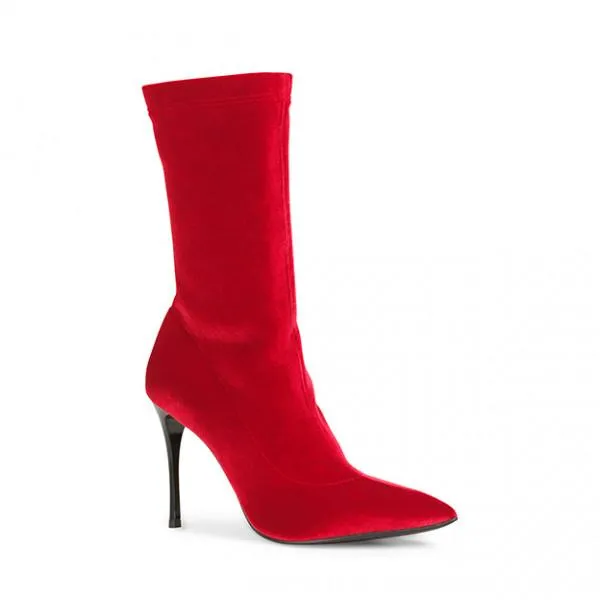 Rosso Velour Boots
