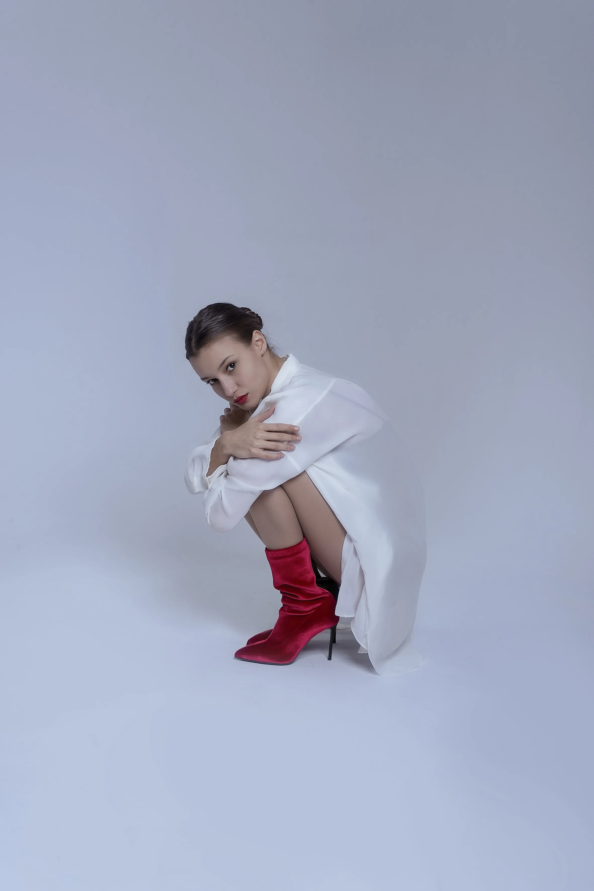 Rosso Velour Boots