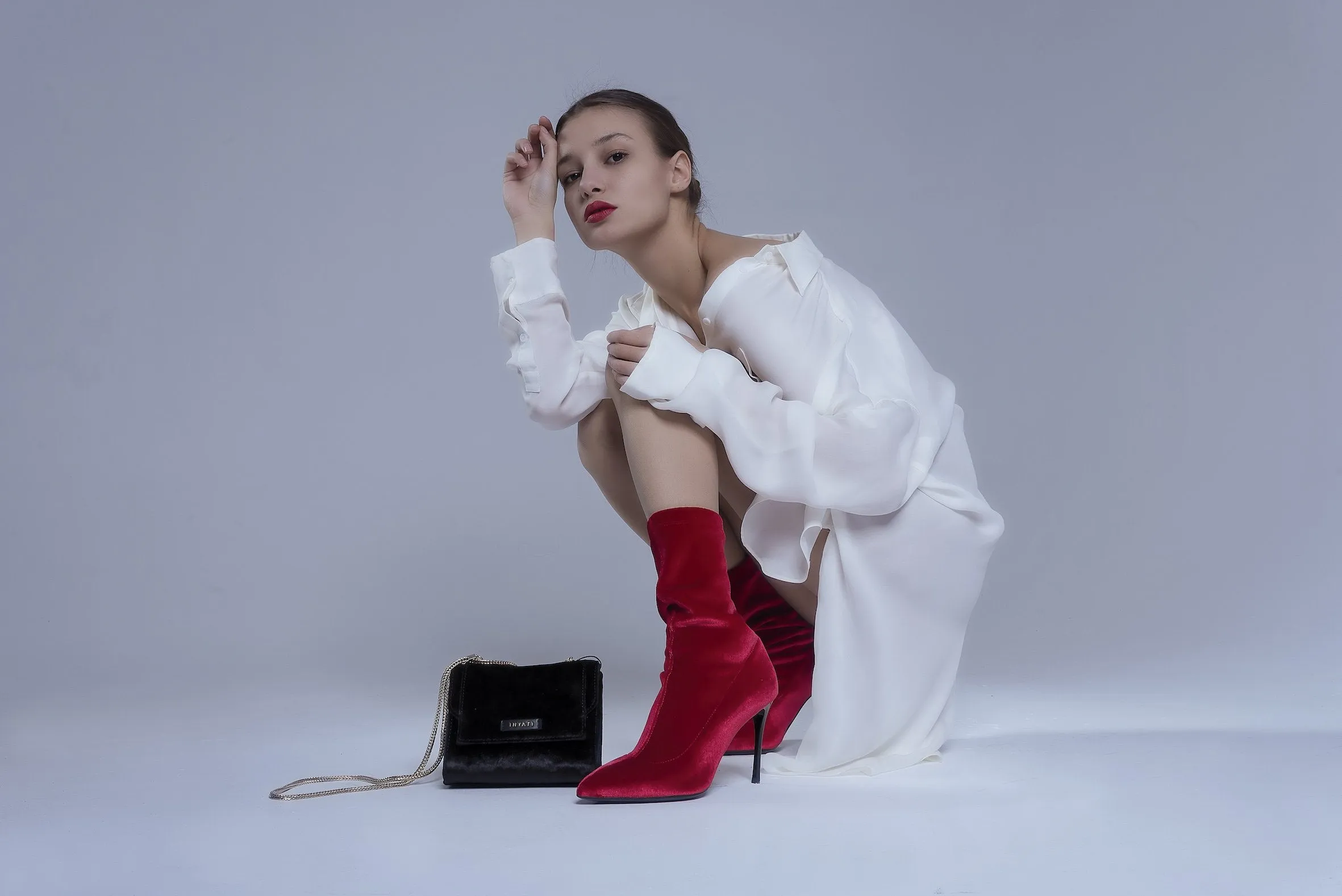 Rosso Velour Boots