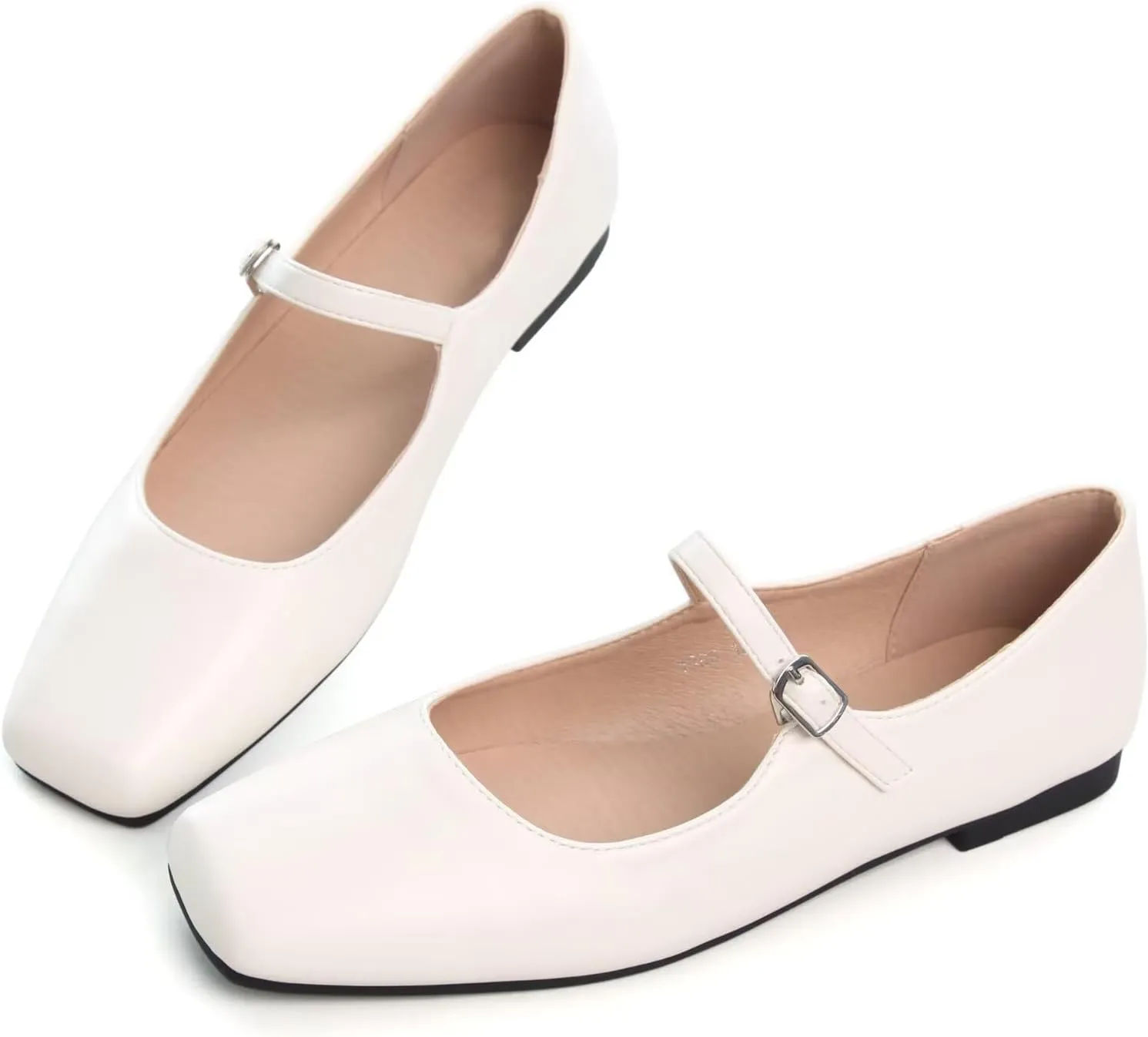 SAILING LU Women's Retro Plaid Dress Shoes Comfort Pointed Toe Adjustable Buckle Ballet Flats Portable Holiday Shoes