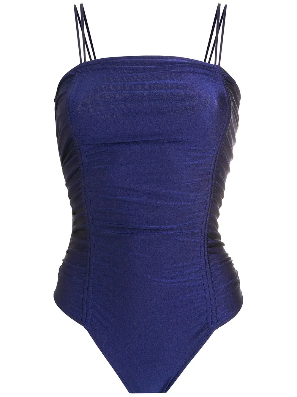 Solid Frilled Swimsuit With Straps