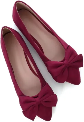 Stunner Womens Flats Fashion Pointed Toe Bowknot Ballet Flats Cute Slip On Dress Flats Comfortable Party Wedding Flats