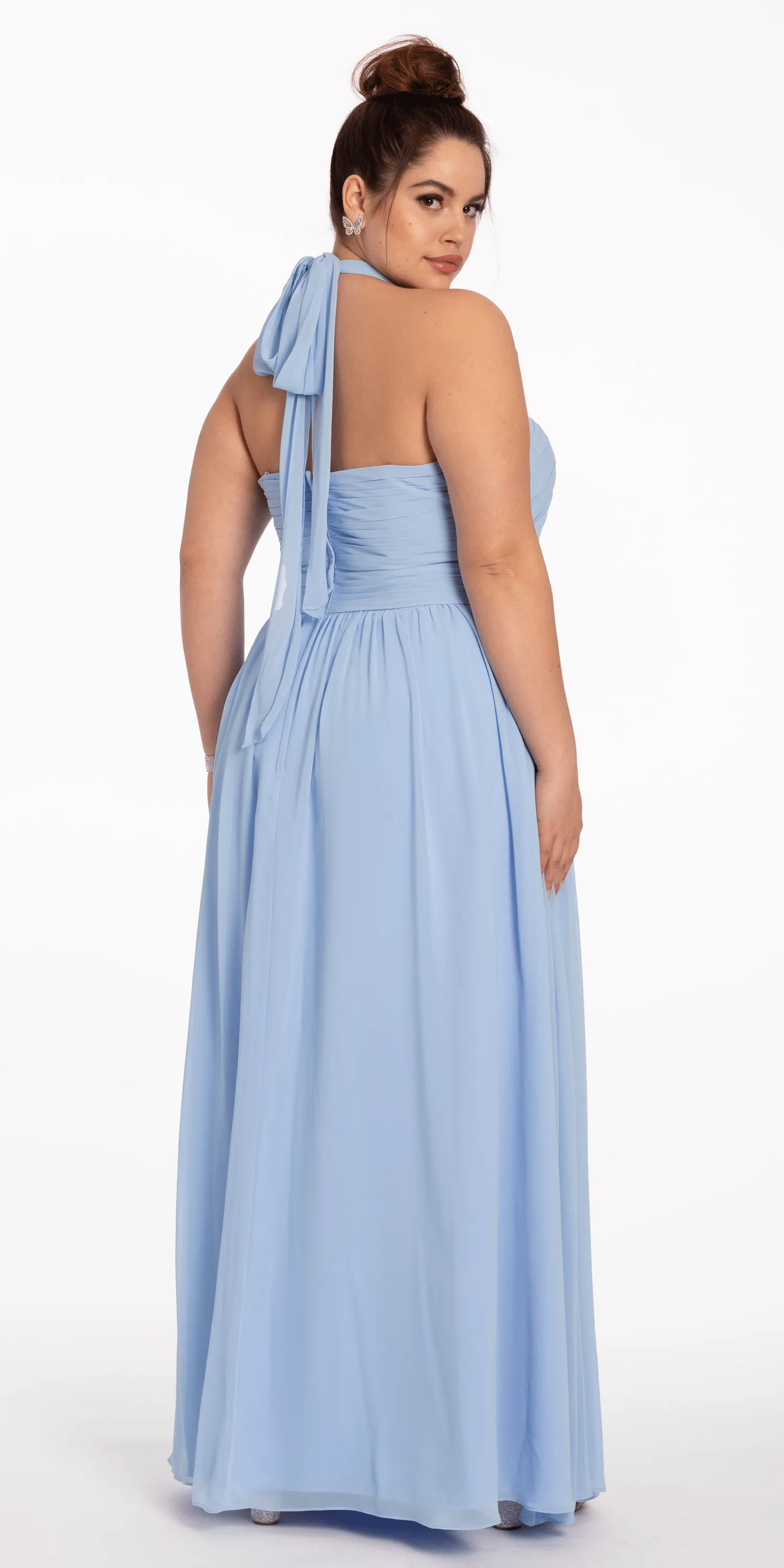 Tie Neck Halter Dress - Plus