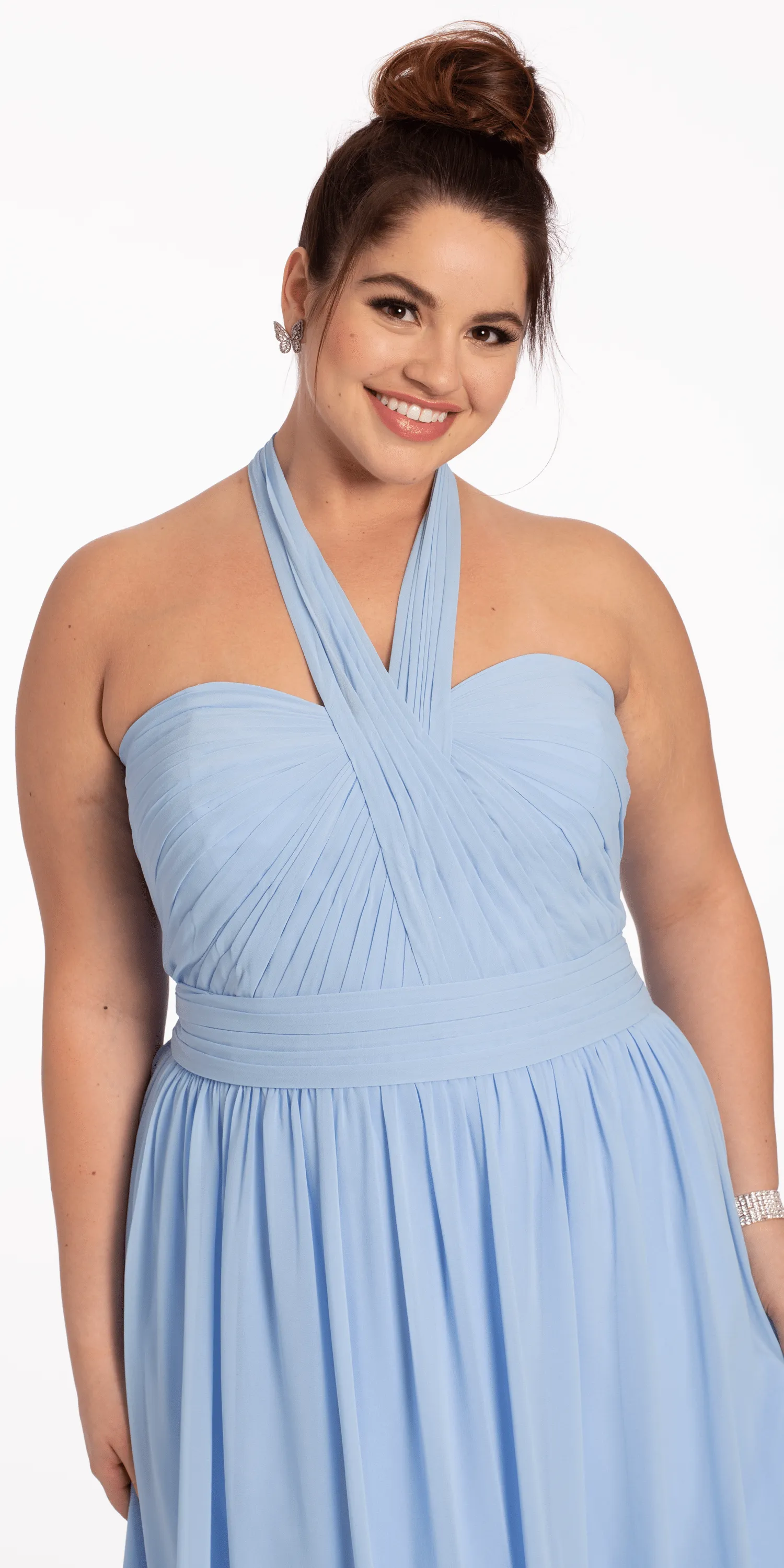 Tie Neck Halter Dress - Plus