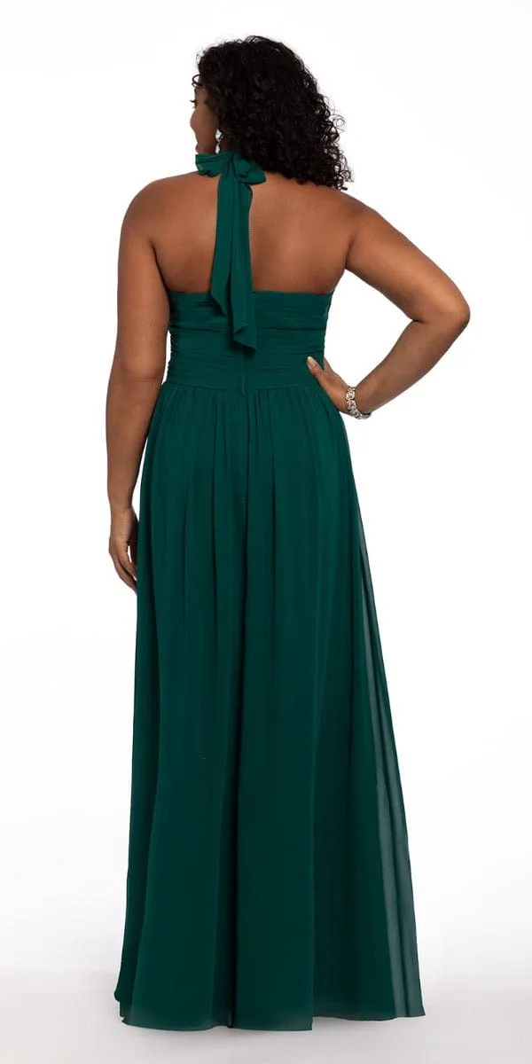 Tie Neck Halter Dress - Plus