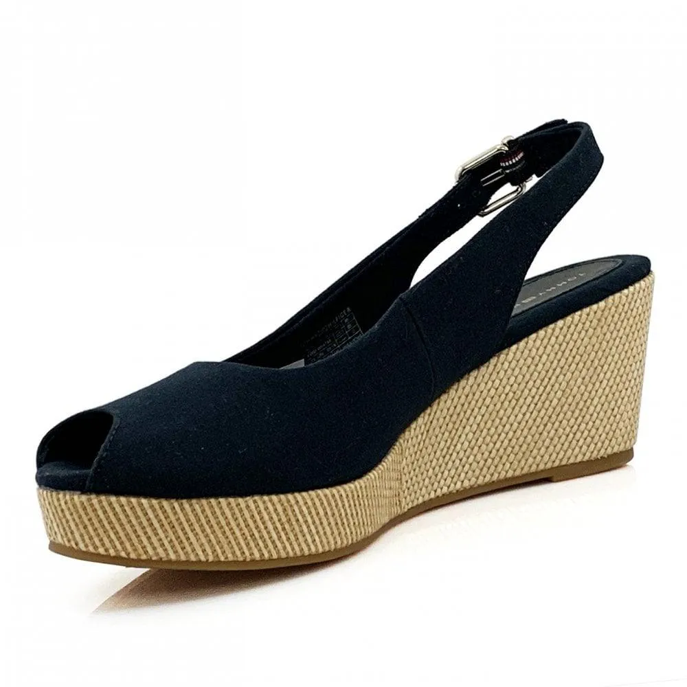 Tommy Hilfiger Womens Iconic Elba Sling Back Wedge Desert Sky
