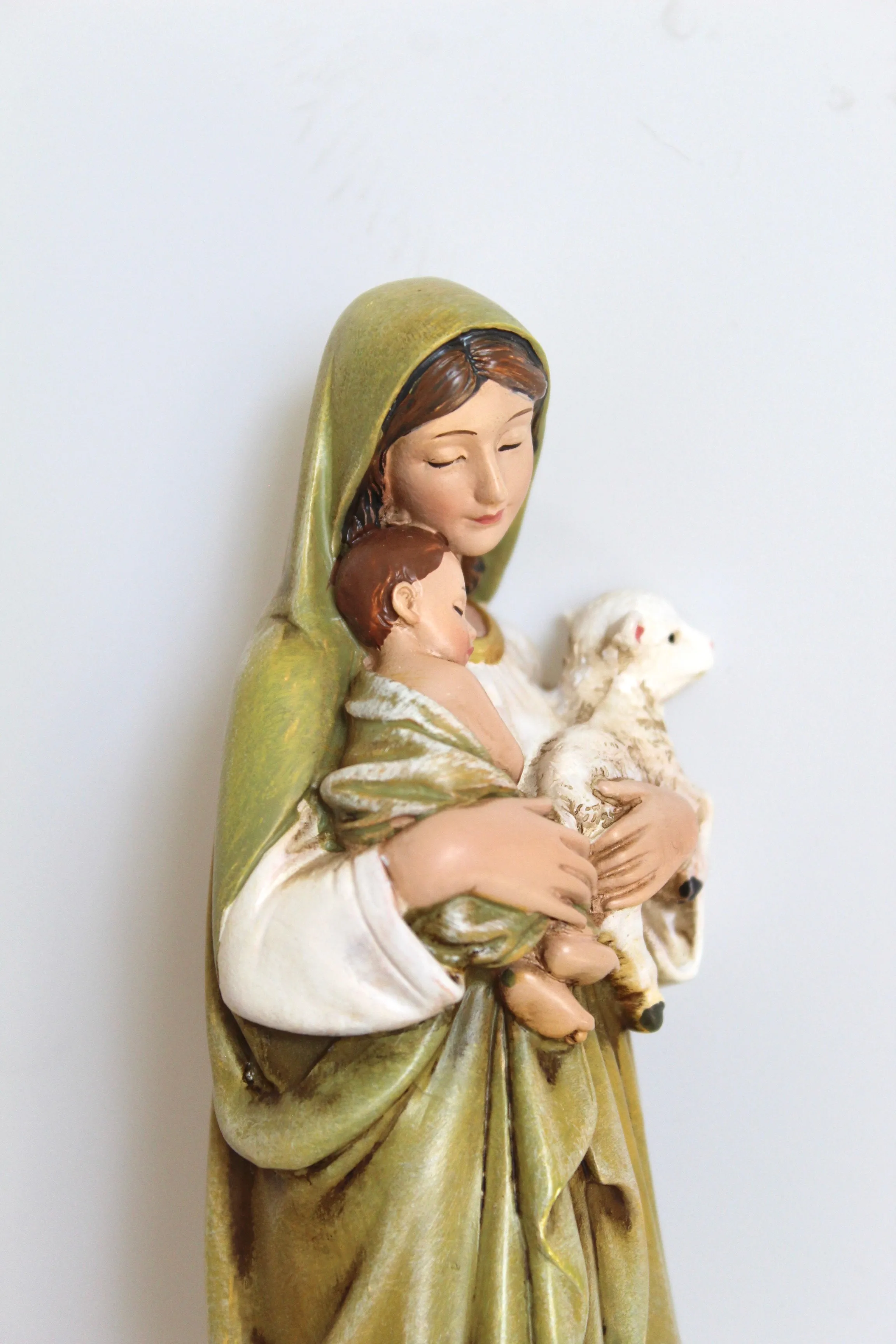 Virgin Mary Lamb Statue