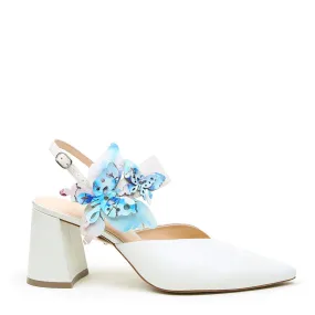 White V Mule   Butterfly Elsie Strap