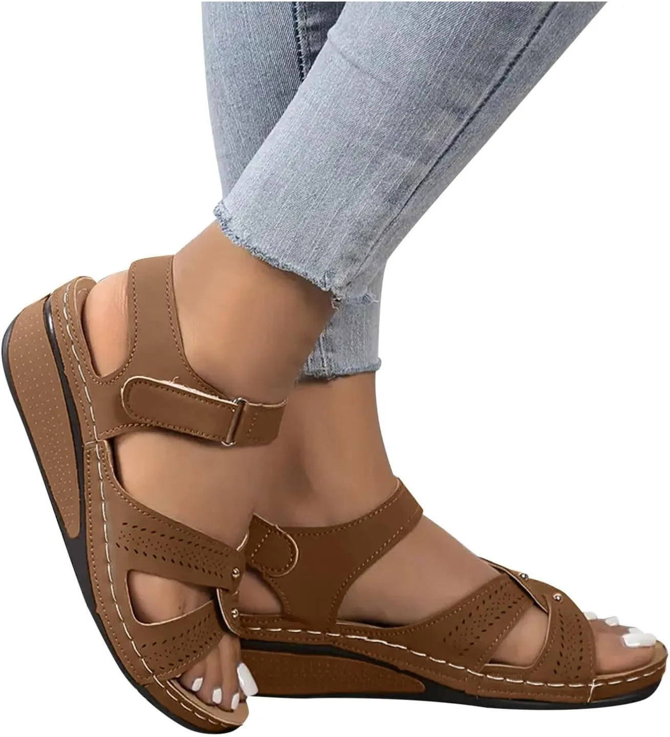 Women's Fashion Casual Vacation Wedge Platform Sandals 2025 Summer Lightweight Comfortable Wedge Sandals for Women Shoes Wide Width Low Heel Wedding Party Dress Shoes