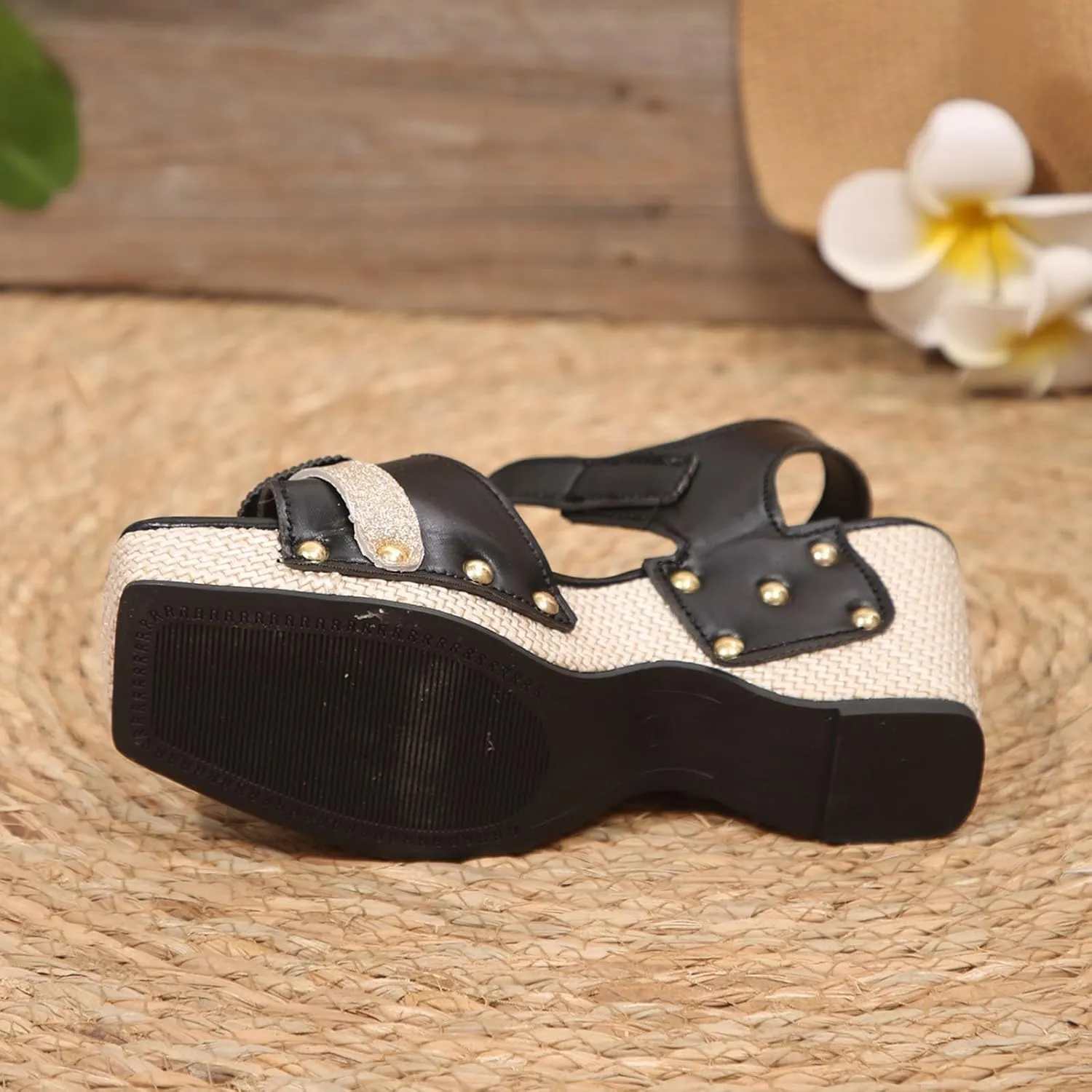 Womens Platform Wedge Sandal Adjustable Strap Casual Comfortable Low Heel Summer Sandals Chunky High Heel Sandals