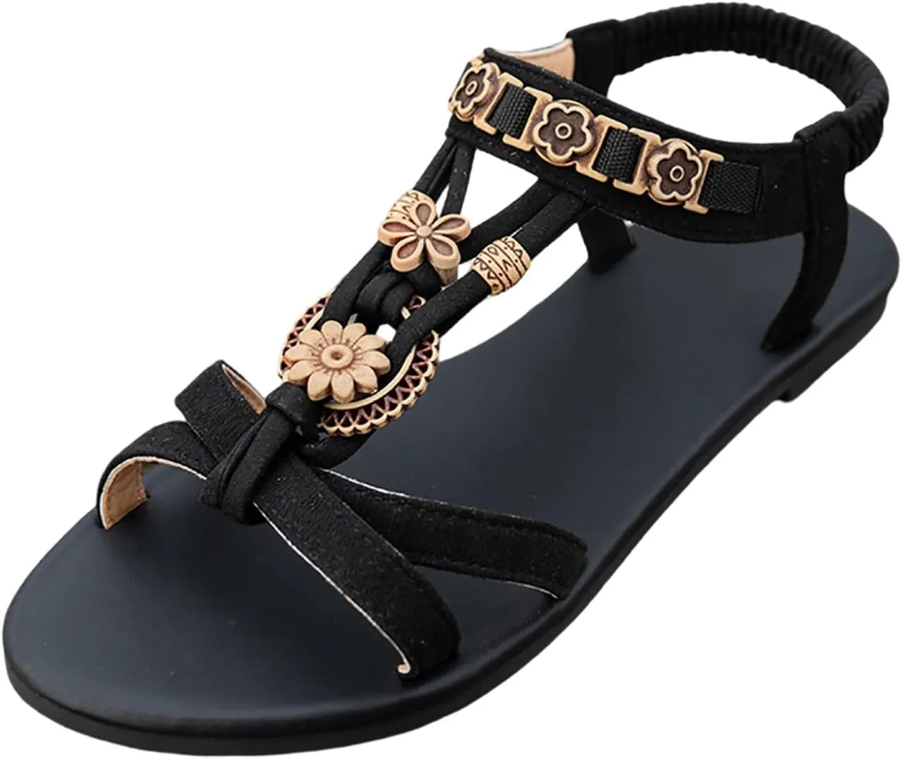 Women's Summer Sandals Open Toe Flat Comfortable Slip On Casual Wear For Daily Use Beach Walking Jeans Outfit