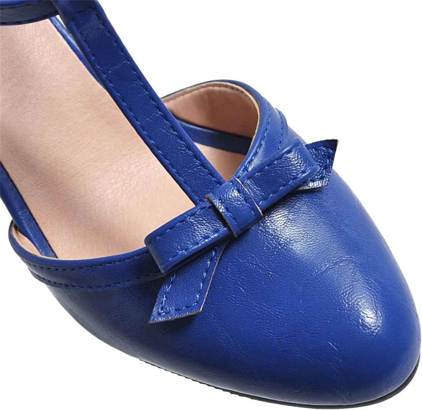 Women's Sweet Bow D'Orsay Pointed Closed Toe Pumps Buckle T-Strap Loafers Comfortable Chunky Mid Heels Office Concise Cosplay Work Casual Mary Jane Daily Wear Fashion Business Dress Shoes