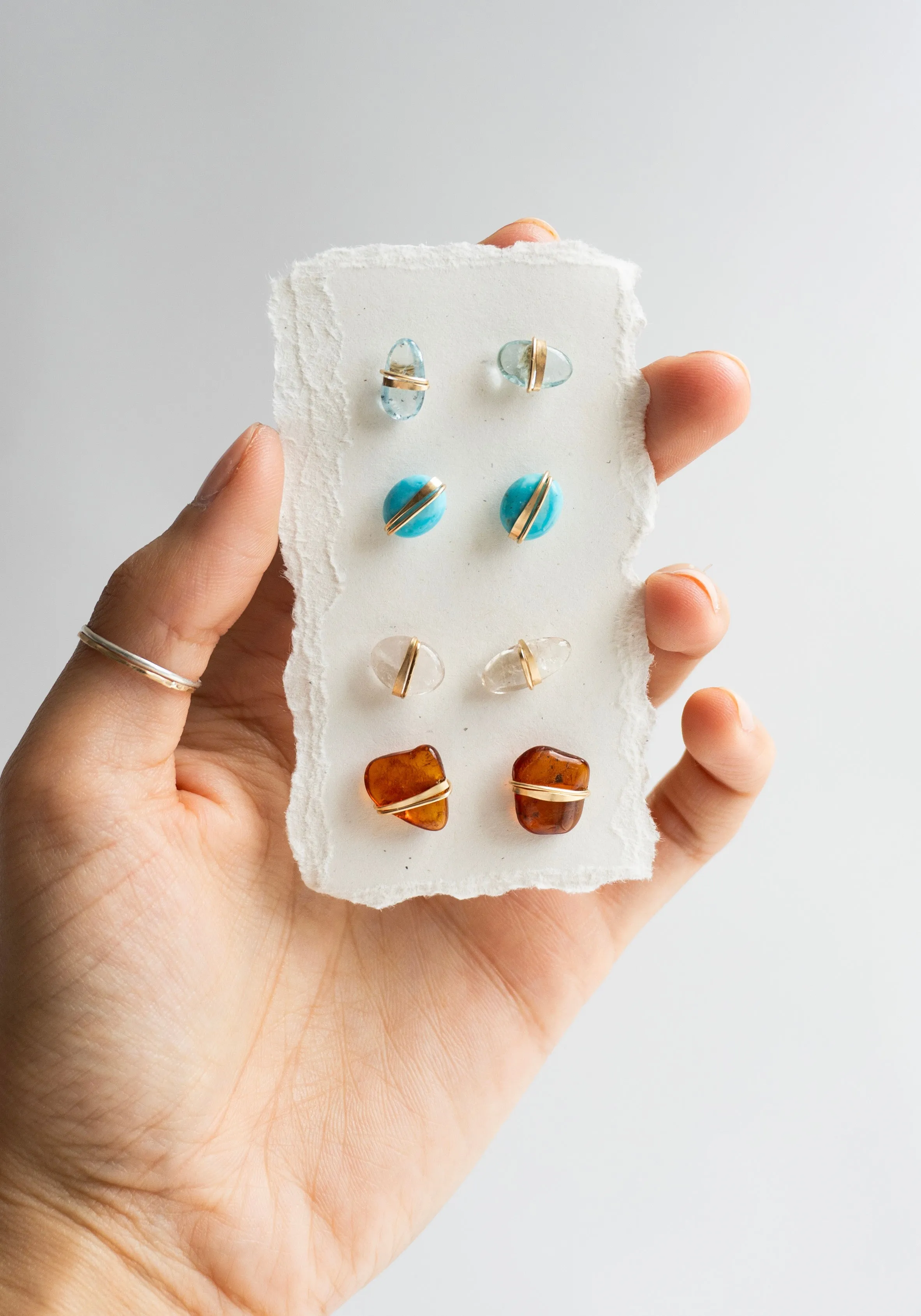 Wrapped Stone Studs