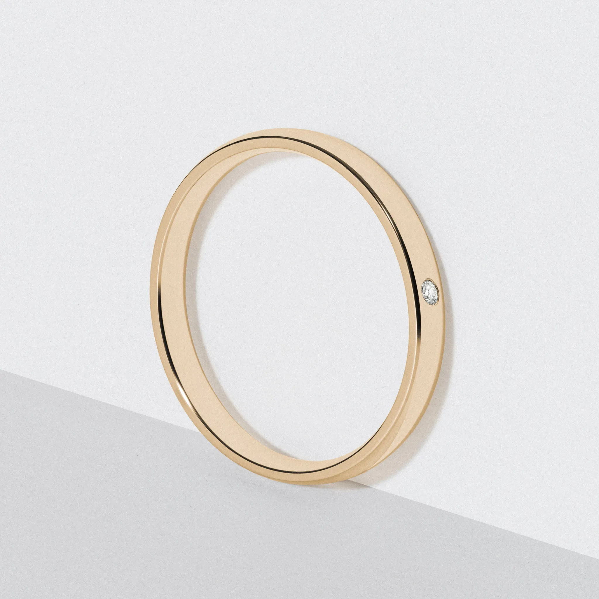 Yellow Gold Classic Diamond Wedding Band - Polished 2.5mm